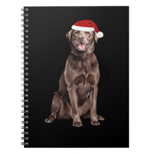 Chocolate Lab Christmas Tree Dog Puppy Watercolor  Notebook