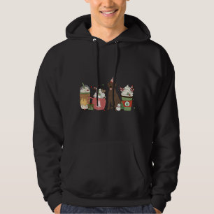 Chocolate Lab Coffee Latte Winter Christmas Dog Mo Hoodie