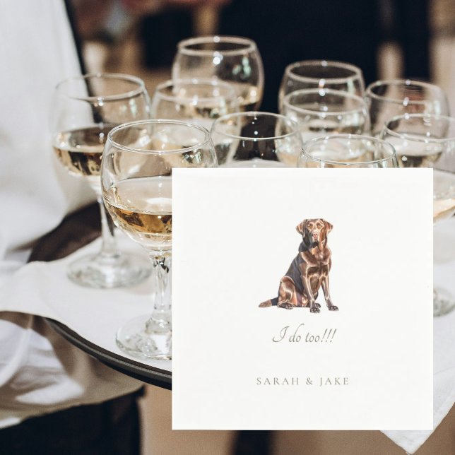 Chocolate Lab Custom Pet Wedding Napkins  (Creator Uploaded)