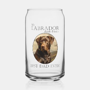 Chocolate Lab Dad Can Glass