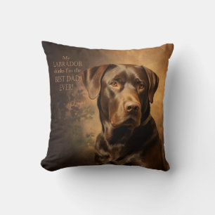 Chocolate Lab Dad Cushion