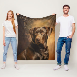 Chocolate Lab Dad Fleece Blanket