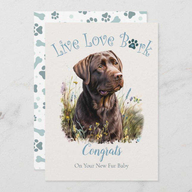 Chocolate Lab Dog Adoption, Gotcha Day Card (Front/Back)