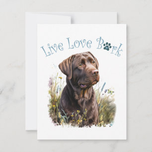 Chocolate Lab Dog Mum Floral Card