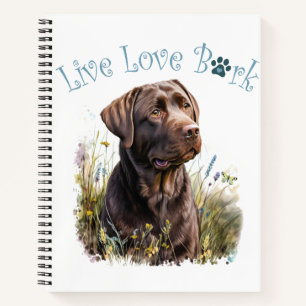 Chocolate Lab Dog Mum Floral Notebook