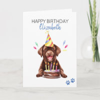 Chocolate Lab Dog Personalised Happy Birthday