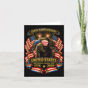 Chocolate Lab Dog Usa Independence 1776 2026 Card