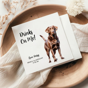 Chocolate Lab Dog Wedding  Napkin