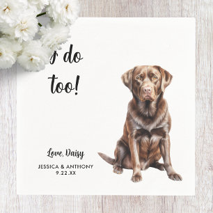Chocolate Lab Dog Wedding  Napkin
