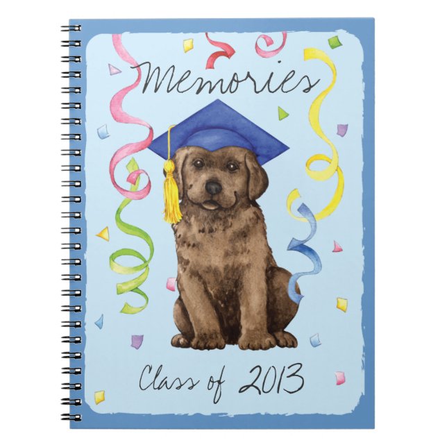 Chocolate Lab Graduate Spiral Notebook (Front)