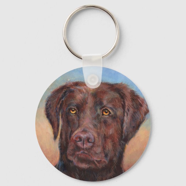 Chocolate Lab Key Ring (Front)