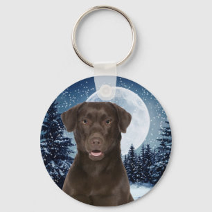 Chocolate Lab Key Ring