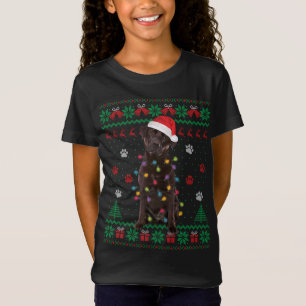 Chocolate Lab Labrador Christmas Lights Dog Ugly S T-Shirt