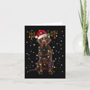Chocolate Lab Labrador Christmas Tree Light Pajama Card