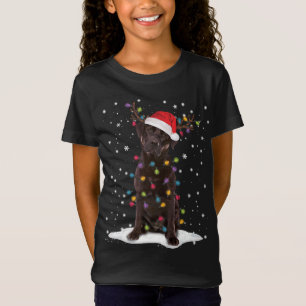 Chocolate Lab Labrador Christmas Tree Light Pajama T-Shirt