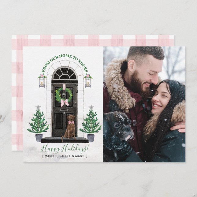 Chocolate Lab Labrador Retriever Holiday Photo Invitation (Front/Back)