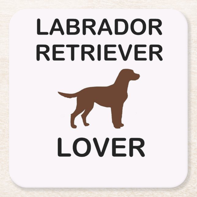 chocolate lab lover square paper coaster (Front)