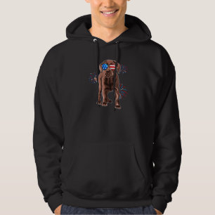Chocolate Lab Mom Dad Kids Labrador Retriever Flag Hoodie