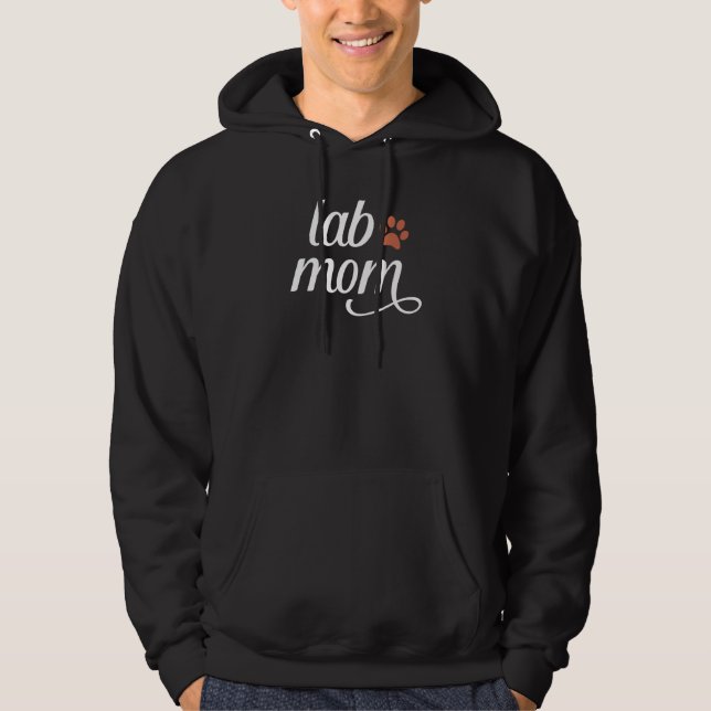 Chocolate Lab Mom Women Labrador Retriever Mama Hoodie (Front)