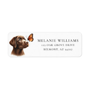 Chocolate Lab Monarch Butterfly Return Address