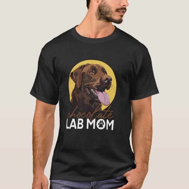 Chocolate Lab Mum Brown Labrador Retriever Mother  T-Shirt (Front)