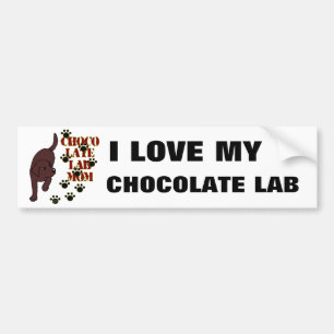 Chocolate Lab Mum Bumper Sticker
