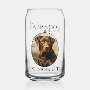 Chocolate Lab Mum Can Glass