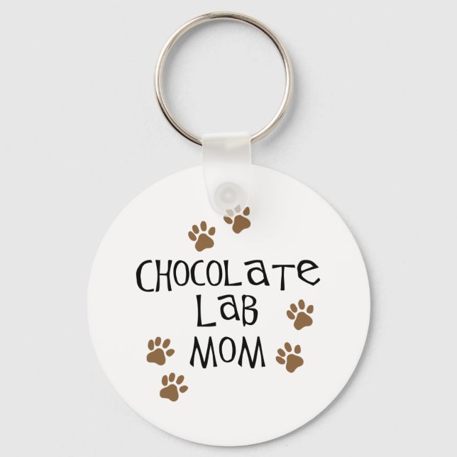 Chocolate Lab Mum Key Ring (Front)