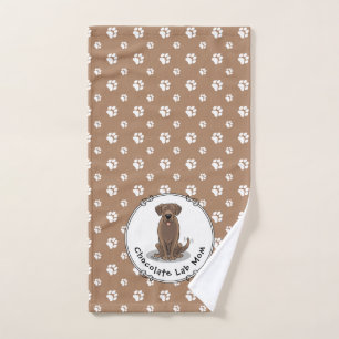 Chocolate Lab Mum (Labrador Retriever Mum) Cute Bath Towel Set