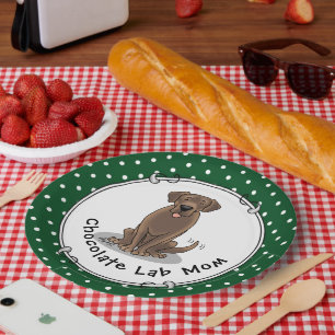 Chocolate Lab Mum Labrador Retriever Mum Dog Mum  Paper Plate
