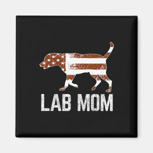 Chocolate Lab Mum Vintage Patriotic Labrador Ameri Magnet