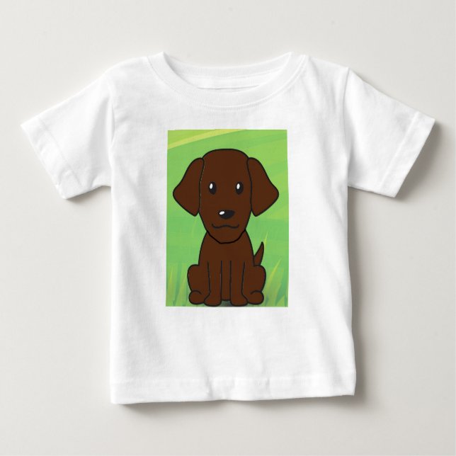 chocolate lab new cartoon second baby T-Shirt (Front)