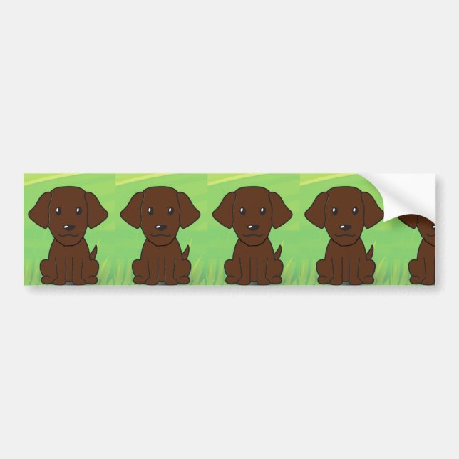 chocolate lab new cartoon second bumper sticker (Front)