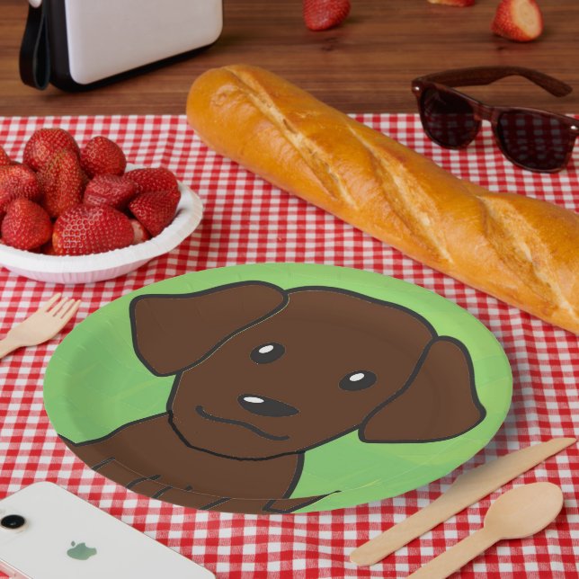chocolate lab new cartoon second paper plate (Picnic)