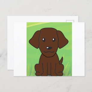chocolate lab new cartoon second postcard
