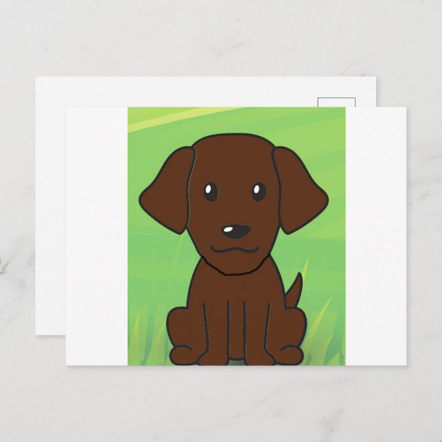 chocolate lab new cartoon second postcard (Front/Back)