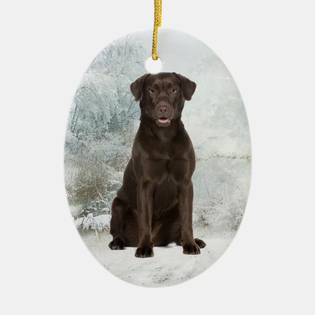 Chocolate Lab Ornament (Front)