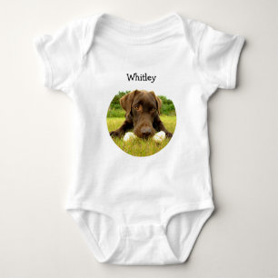 Chocolate Lab Personalised Baby Bodysuit