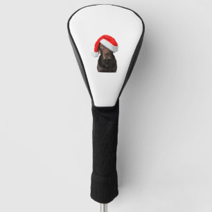 Chocolate Lab Picture Santa Hat Cute Dog Christmas Golf Head Cover