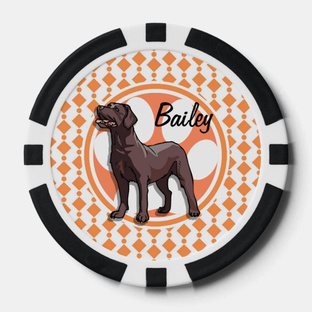 chocolate lab poker chips (Front)