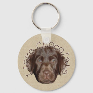 Chocolate Lab Pup Key Ring