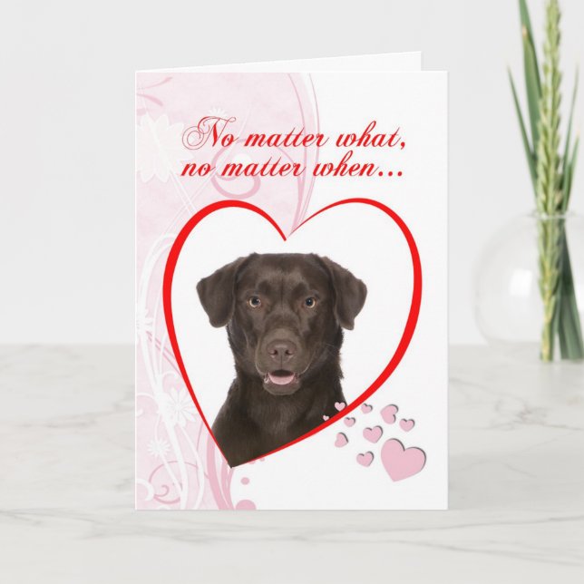 Chocolate Lab Valentine Holiday Card (Front)