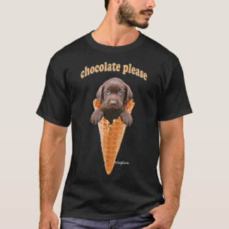Chocolate Lab Waffle Cone Ice Cream Cute Puppy T-Shirt