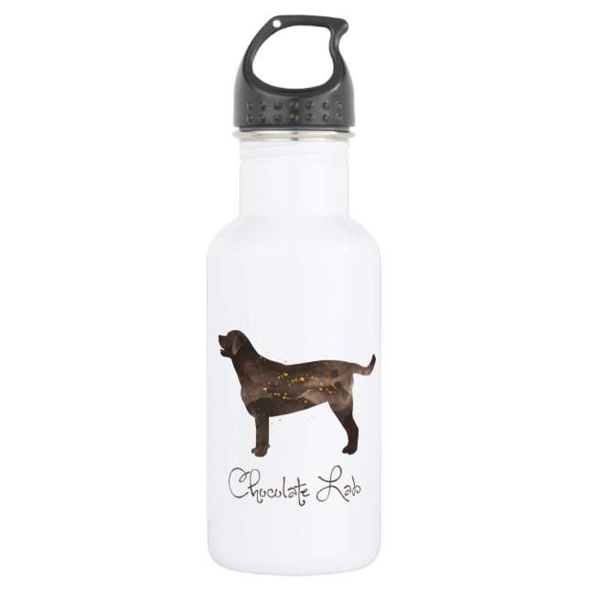 Chocolate Lab Watercolor Design 532 Ml Water Bottle (Front)