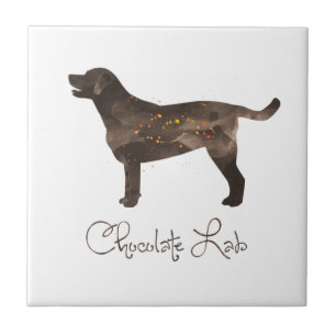 Chocolate Lab Watercolor Design Tile