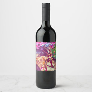 chocolate lab wine label