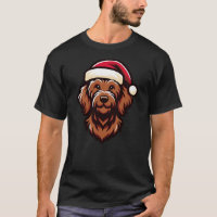 Chocolate Labradoodle Christmas Dog Santa Hat, Lab