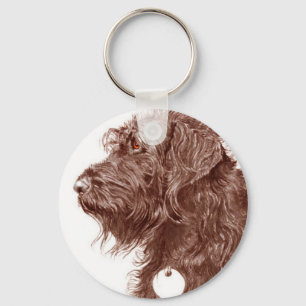 Chocolate Labradoodle Keychain