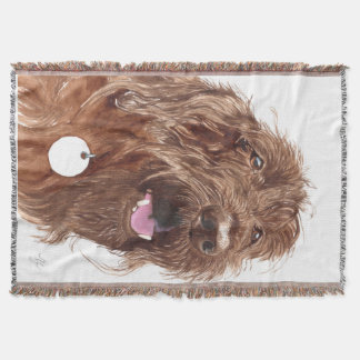 Chocolate Labradoodle Throw Blanket