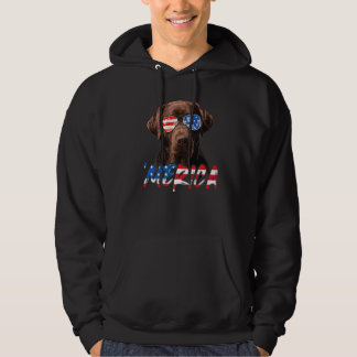 Chocolate Labrador American Flag Lab Dog 4th Of J Hoodie
